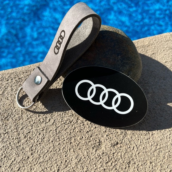 Audi Suede Key Ring Fob and Decal Sticker - Picture 2 of 8